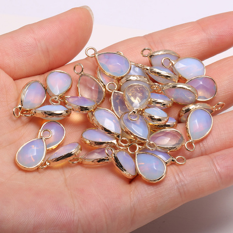 Natural Stone Faceted Opal Pendants Water drop shape Exquisite Charms for Jewelry Making Diy earring necklace accessories ► Photo 1/4