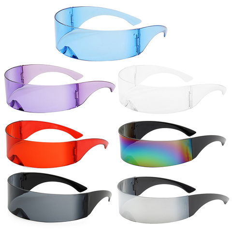 Очки Glasses Visor Wrap Shield Large Mirror Sunglasses Riding Cycling Windproof Glasses Motocross Motorcycle Party Accessory ► Photo 1/6