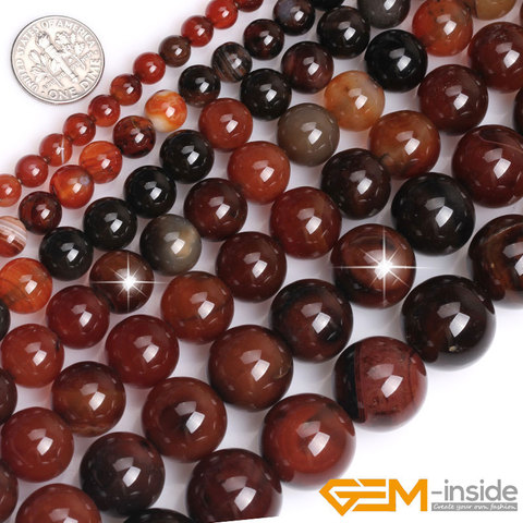 Natural Stone Dream Agates Lace Stripe Round Beads For Jewelry Making Strand 15