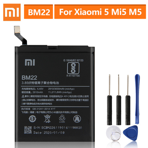 Original Replacement Battery For XiaoMi 5 Mi5 M5 Prime BM22 Genuine Phone Battery 3000mAh ► Photo 1/6