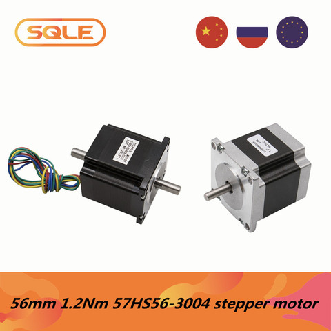 stepper motor 56mm length 3A  torque 1.2Nm 57HS56-3004 Nema23 175ozin DC stepper motor single shaft or double shaft 6.35mm / 8mm ► Photo 1/1