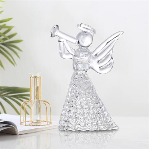 European Style Candle Holder Piper Angel Glass Sculpture Crystal Candleholder Cafe Candlestick For Christmas Party Home Decor ► Photo 1/6