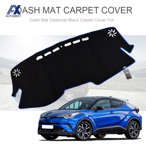 AX Xukey For Toyota C-HR CHR 2016 - 2022 Dashmat Dashboard Cover Dash Mat Pad Sun Shade Dash Board Cover Carpet Blue Edge 2017 ► Photo 1/6