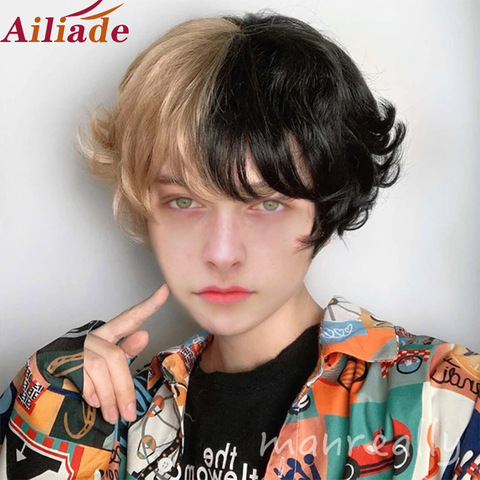 Price History Review On Short Pix Cut Straight Black White Yellow Half Cosplay Anime Costume Halloween Wigs Synthetic Hair With Bangs For Men Boy Women Aliexpress Seller Ailiade Store