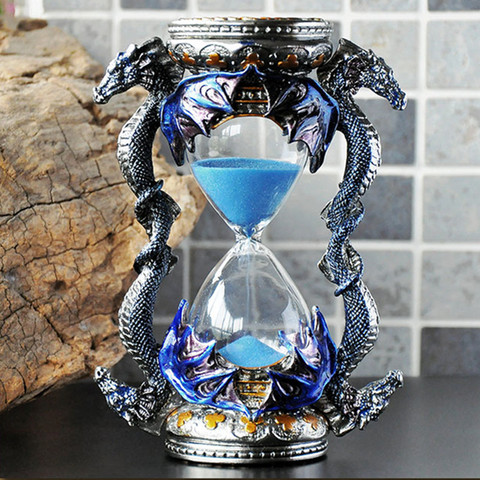 Norse Mythology Jormungand Metal Sand Clock 15 Minutes Dragon Style Timer Hourglasses Office Desktop Decoration Sanglasses ► Photo 1/6