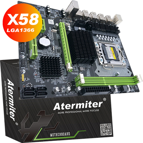 Atermiter X58 LGA 1366 Motherboard Support REG ECC Server Memory and Xeon Processor Support LGA 1366 CPU ► Photo 1/3