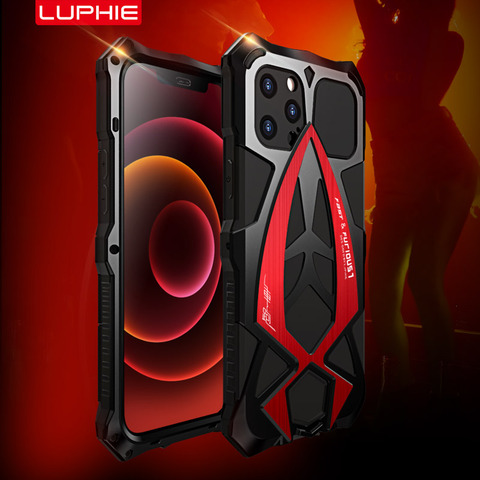 For iPhone 12 11 Pro Max mini 7 8 Plus XR X XS MAX LUPHIE Metal Armor Rosdster Phone Case 360°All Round Coverage Protection Case ► Photo 1/6