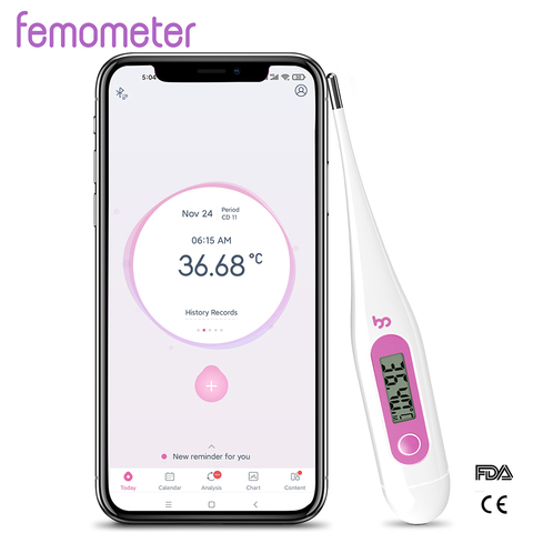 Femometer Digital Basal Thermometer High-Precision Oral Thermometer with Memory Recall Waterproof for Fever ► Photo 1/6