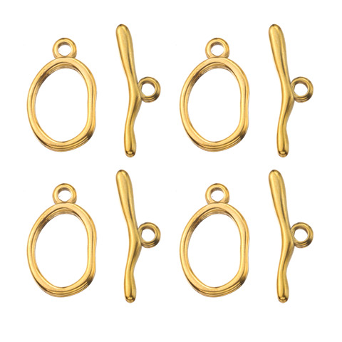 4set Gold Stainless Steel Curved OT Clasps Toggle Clasps Findings Buckle Connector for Bracelet Necklace Jewelry Making Supplies ► Photo 1/6