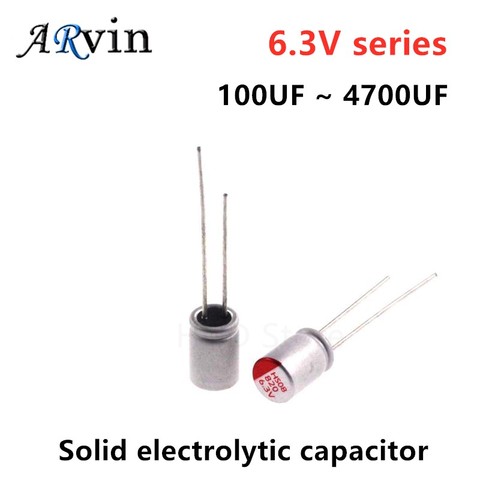 10Pcs DIP Solid Electrolytic Capacitor 6.3V 100UF 220UF 270UF 330UF 390UF 470UF 560UF 680UF 820UF 1000UF 1500UF 1800UF 2200 4700 ► Photo 1/2