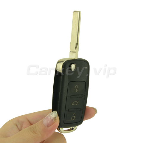 300 959 753AA flip remote key shell 3 button for VW Touareg 2004 2005 2006 2007 2008 2009 2010 2011 300959753AA ► Photo 1/4