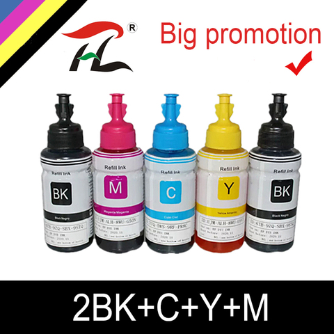 HTL 5PK 70ml dye ink refill ink compatible for epson L200 L210 L222 L100 L110 L120 L132 L550 L555 L300 L355 L362 printer ink ► Photo 1/6