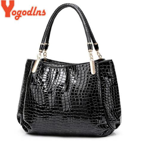 Yogodlns Women's bag luxury high quality classic crocodile pattern handbag brand designer large capacity shoulder Messenger Bag ► Photo 1/6