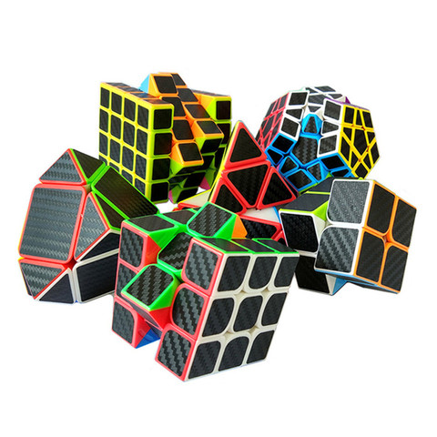 ZCUBE 9 Kinds Carbon Fiber Sticker Speed Magic Cube 2x2 3x3 4x4 5x5 Skew Kilominx Megaminxeds Dodecahedron Mastermorphix Cube ► Photo 1/6