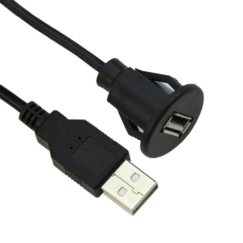 1M Car Dash Board Mount A Male To A Female  USB 2.0 Socket Extension Panel Cable Q9QD ► Photo 1/6