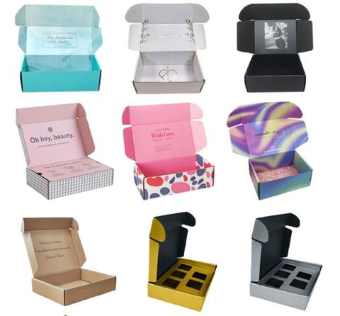 Wholesale 1000pcs Custom printed mailer box, recycled kraft folding box, corrugated shipping box printed logo gift clothing box ► Photo 1/1
