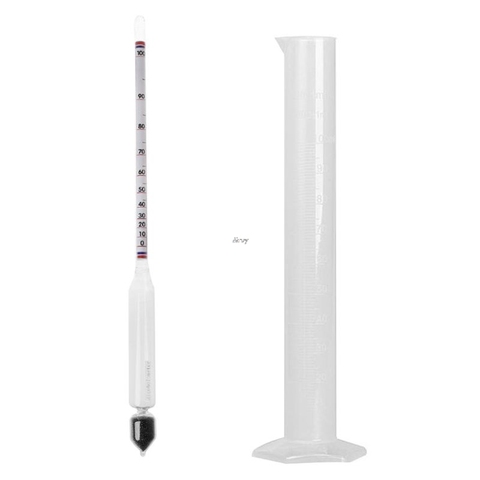 Hydrometer Tester Vintage measuring bottle Set Tools Alcoholmeter Alcohol Meter Wine Concentration Meter 0-100 hydrometer alc ► Photo 1/6