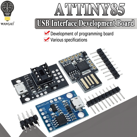 official Blue Black TINY85 Digispark Kickstarter Micro Development Board ATTINY85 module for Arduino IIC I2C USB ► Photo 1/6