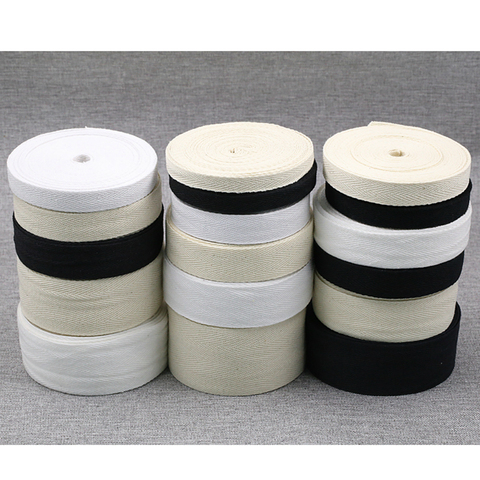 5yd/lot Black White Beige Twill Chevron Cotton Binding Ribbon Webbing Tape Trimming For Packing garment Accessories Handmade DIY ► Photo 1/5