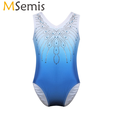 MSemis Ballerina Dance Wear Ballet Dress Dance Leotard Kids Girls Rhinestone Rhythmic Gymnastics Clothes Children Swimming suit ► Photo 1/6