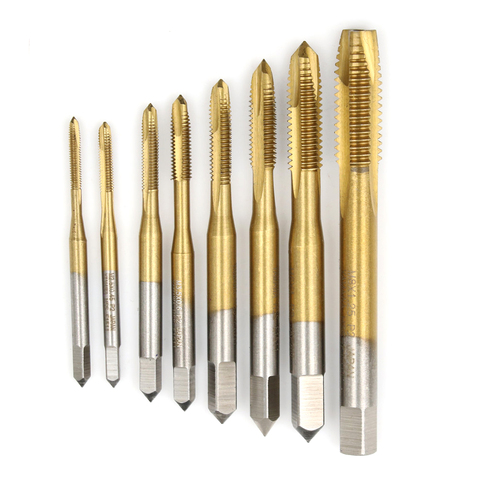 Spiral Point HSS Titanium Machine Right Hand Tap Drill Thread Plug Handle Taps M2/M2.5/M3/M3.5/M4/M5 ► Photo 1/6