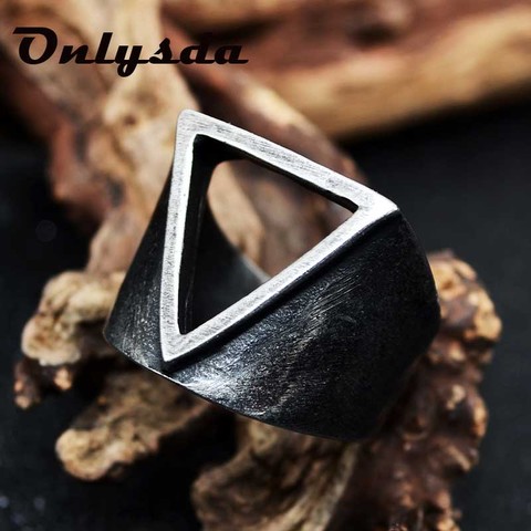 Onlysda 2022 Titanium Steel Viking Punk Gothic Antique Simple Male Ring Old Style For Men Rock Roll Kpop Bikers Jewelry OSR157 ► Photo 1/5