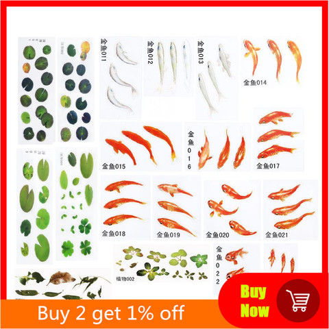 19 Pcs/set 3D Goldfish Duckweed Epoxy Filler Stickers Handmade DIY Jewelry Making Resin Painting Filling Material ► Photo 1/6