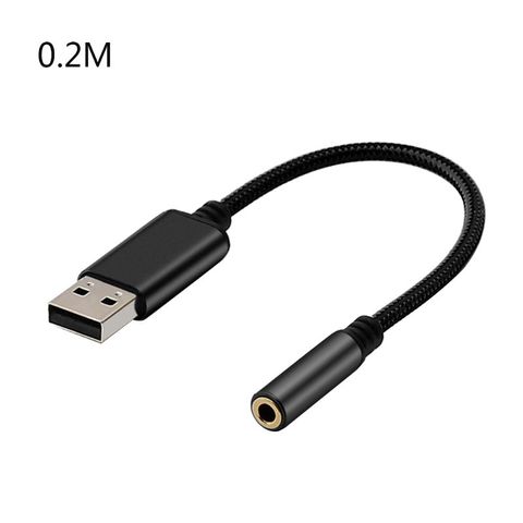 0.2m/1m 2In1 USB to 3.5mm Audio Cable USB Computer AUX Headphone Adapter Cable Converter for App-le Be-ats Earphones ► Photo 1/6