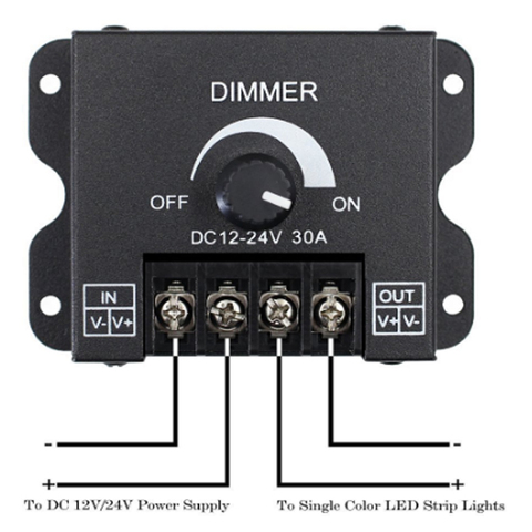 LED Dimmer Switch Brightness Adjust Controller for 3528 5050 5730 5630 Single Color Strip Light DC 12V 24V 8A 30A Black/White ► Photo 1/6