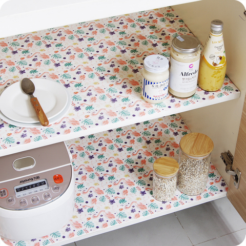 1 Roll KitchenTable Mat Drawers Cabinet Shelf Liners Cupboard Placemat Waterproof Oil proof Flamingo Shoes Cabinet Mat ► Photo 1/6