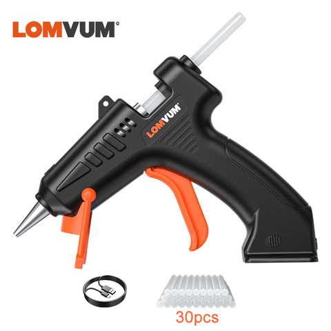 LOMVUM Cordless 4.2V Lithium-ion Hot Melt Glue Gun Rechargeable Lithium Battery Wireless Repair Tool Home DIY Tools Hot Glue Gun ► Photo 1/6