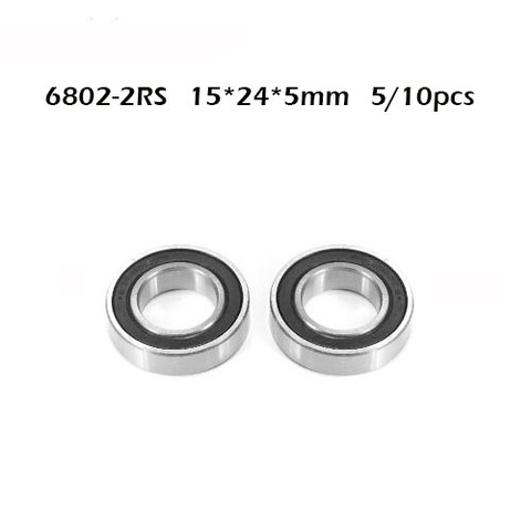 5/10pcs 6802 2RS Bearing 15*24*5 mm ABEC-1 Metric Thin Section 61802RS 6802 RS Ball Bearings 6802RS ► Photo 1/5