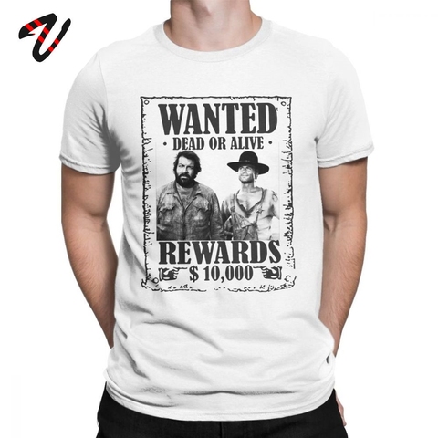 T Shirt Men Bud Spencer Terence Hill Wanted Lo Chimavano Classic Epic Movie Tshirt 100% Cotton Tees Graphic Tops Vintage T-Shirt ► Photo 1/6