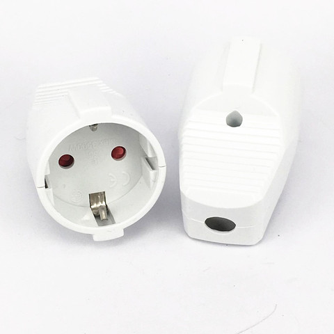 1PCS  250v 16a Male Female Assembly Receptacle connector french Russia Korea German EU  power cord wired cable plug Socket ► Photo 1/4