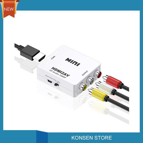HDMI-compatible to RCA Converter AV/CVSB L/R Video Box HD 1080P 1920*1080 60Hz HDMI2AV Support NTSC PAL Output HDMI To AV ► Photo 1/6