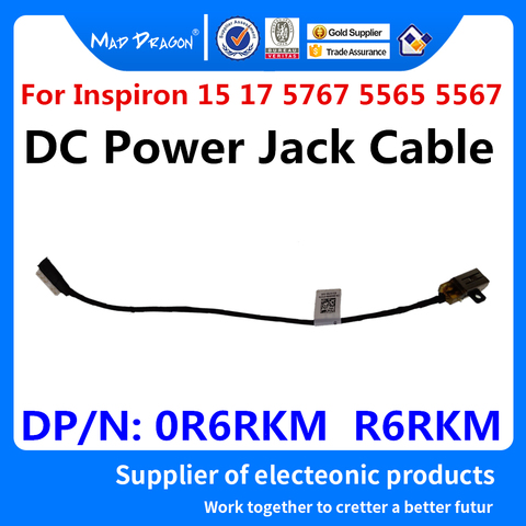 NEW original Laptop DC-IN DC IN DC Power Jack Cable For Dell Inspiron 15 17 5000 5767 5565 5567 BAL30 R6RKM 0R6RKM DC30100YN00 ► Photo 1/6