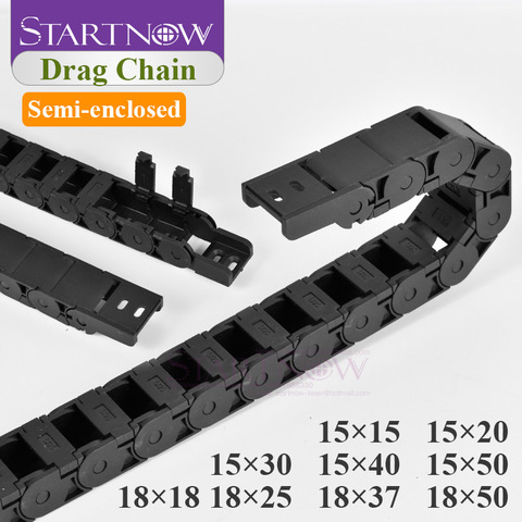 18X25 Semi-Enclosed Plastic Transmission Cable Drag Chain Wire Carrier With End Connectors Towline 15x20 30 For CNC Machine Tool ► Photo 1/6