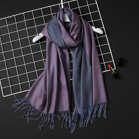 2022 Winter Women Scarf Fashion Solid Soft Cashmere Scarves for Lady Pashmina Shawls Wrap Blanket Bandana Female Foulard Tassel ► Photo 1/6