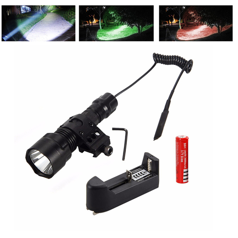 5000Lm T6 LED Tactical Flashlight Hunting Torch Light Rifle Lights Picatinny Weaver Mount +Charger+18650 Battery ► Photo 1/6