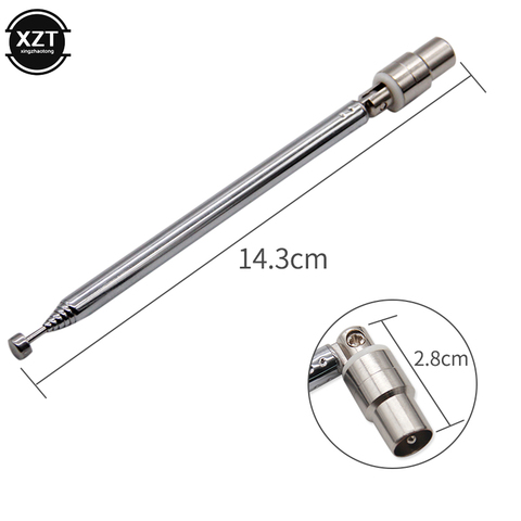 Telescopic Antenna for Electronic Radio TV Signal 7 Sections 15dbi DVB-T HDTV Radio DVD Audio Antenna Aerial IEC Male Connector ► Photo 1/6