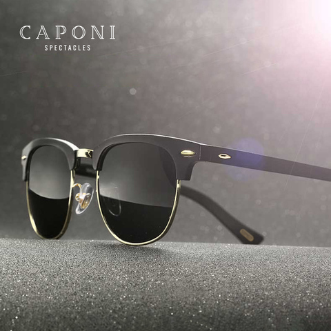 CAPONI Polarized Festival Sunglasses Men Handmade TR90 Metal Eyewear Male Luxury Brand Retro Sun Shades For Women UV400 CP3101 ► Photo 1/6