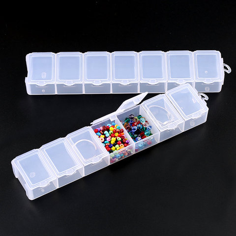 7 slots rectangle Jewelry Container Compartment Plastic Storage Box Case jewelry box for Beads earrings packaging & display1PCS ► Photo 1/6