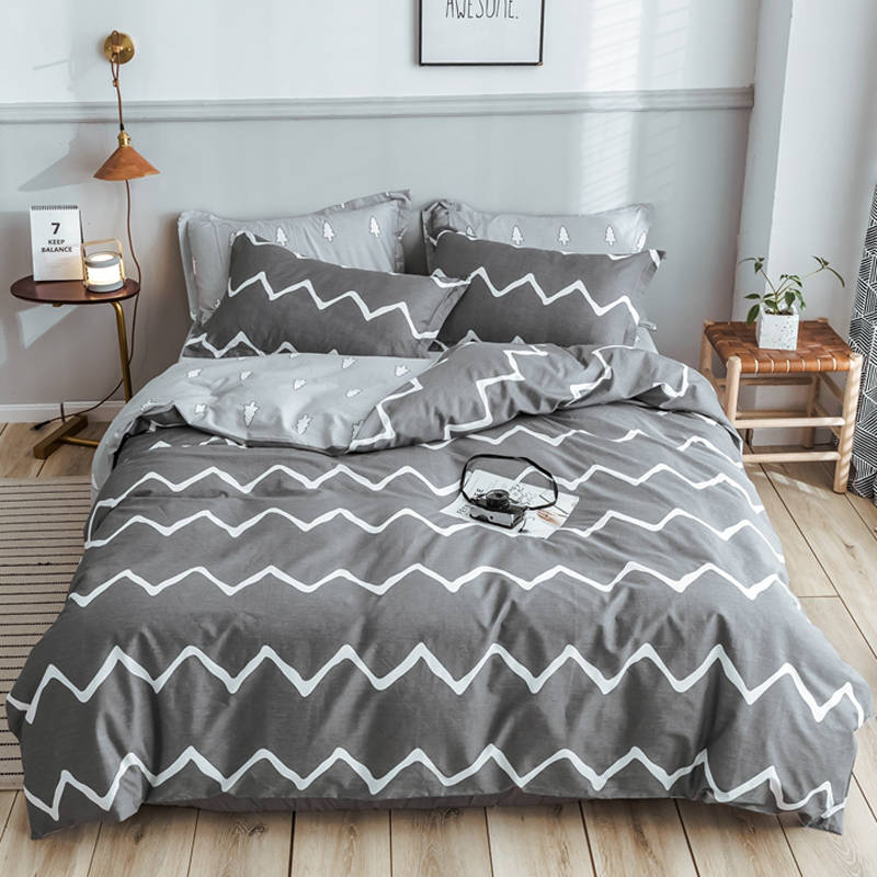Pure Cotton Bed Cover Sets, Grey Super King Bed Sheets