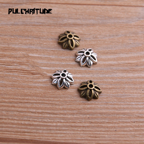  60pcs 4*11*11mm Two Color Bead Caps Charm Hollow MINI Flower Pendants Jewelry Accessories DIY Receptacle Charms ► Photo 1/5