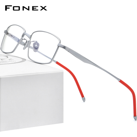 FONEX Pure Titanium Eye Glasses Frames for Men Square Prescription Eyeglasses 2022 New Male Vintage Optical Korean Eyewear 8556 ► Photo 1/6