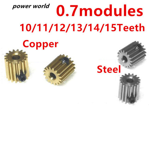 0.7 Modules 10/11/12/13/4/15 Teeth Cylinder Metal Carbon Steel Brass Spur Gear Motor Parts Accessory ► Photo 1/2