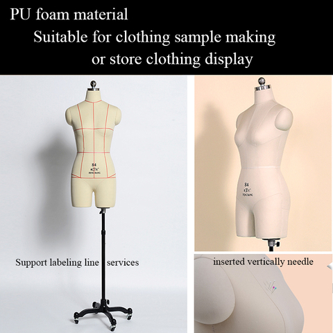 PU foam Sewing mannequin factory direct selling the newest design female torso sewing mannequin without arms ► Photo 1/1