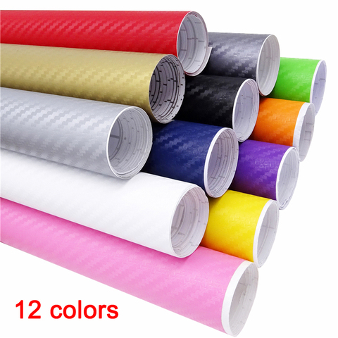 127cmX10cm Car Sticker 3D Carbon Fiber Vinyl Car Wrap Sheet Roll Film Motorcycle Car Styling Black White Silver Car Accessories ► Photo 1/6