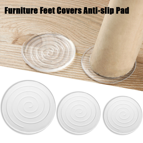 4Pcs Silicone Anti-slip Pad Chair Leg Caps Table Pads Furniture Feet Covers Floor Protector Non-Slip Cups Chair Protective Case ► Photo 1/5