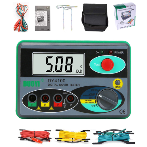 DY4100 Megger Meter Resistance Tester Digital Megohmmeter Earth Resistance Tester Ground 0-2000 Ohm Insulation Tester ► Photo 1/6